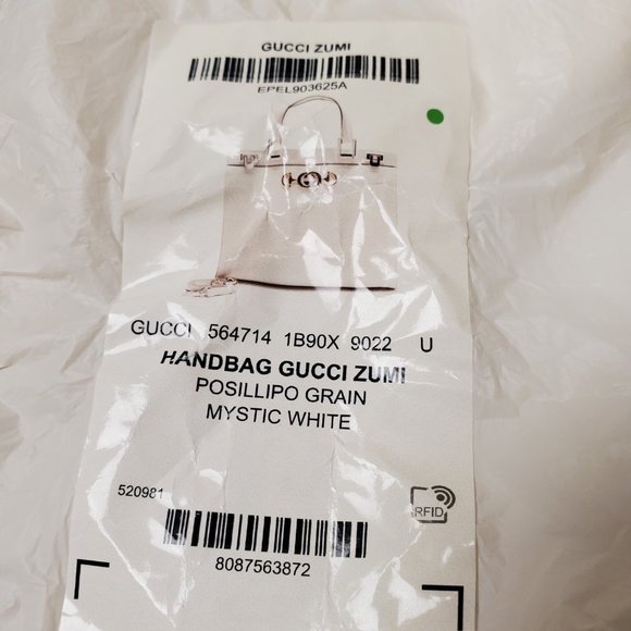 GUCCI BAG 564714 ZUMI MEDIUM GRAINY WHITE LEATHER TOP HANDLE INTERLOCKING G LOGO - Picture 14 of 16